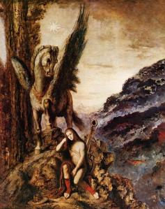 Il poeta come un viandante, olio su tela di Gustave Moreau 1826-1898